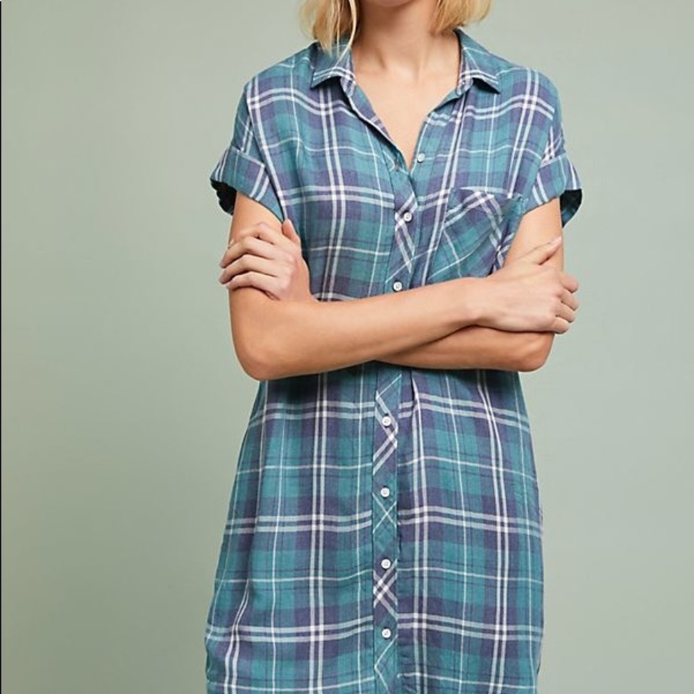 Anthropologie Cloth & Stone plaid shirt-dress